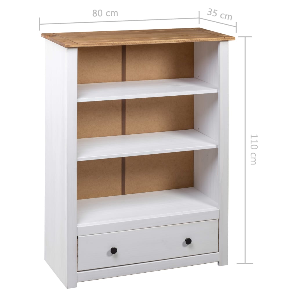 Boekenkast Panama Range 80x35x110 cm massief grenenhout wit is nu te koop bij PeponiXL, paradijselijk wonen!