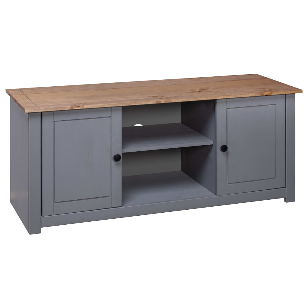 Tv-kast Panama Range 120x40x50 cm massief grenenhout grijs is nu te koop bij PeponiXL, paradijselijk wonen!