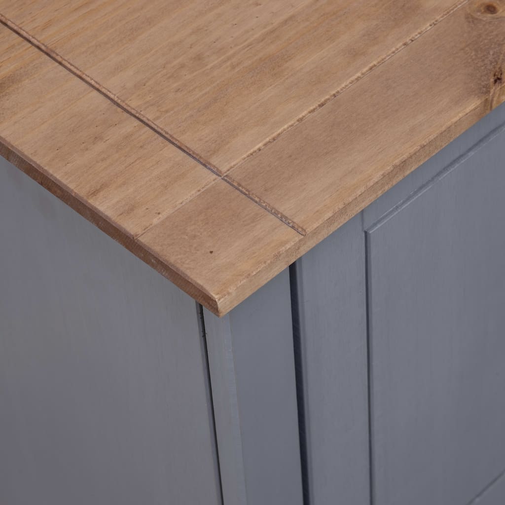 Tv-kast Panama Range 120x40x50 cm massief grenenhout grijs is nu te koop bij PeponiXL, paradijselijk wonen!