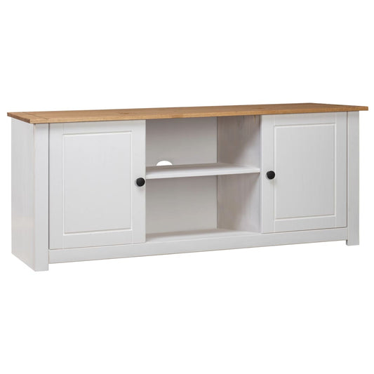 Tv-kast Panama Range 120x40x50 cm massief grenenhout wit is nu te koop bij PeponiXL, paradijselijk wonen!