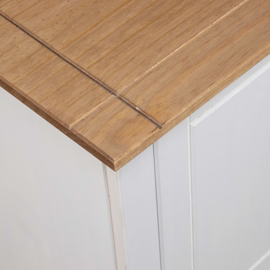 Tv-kast Panama Range 120x40x50 cm massief grenenhout wit is nu te koop bij PeponiXL, paradijselijk wonen!