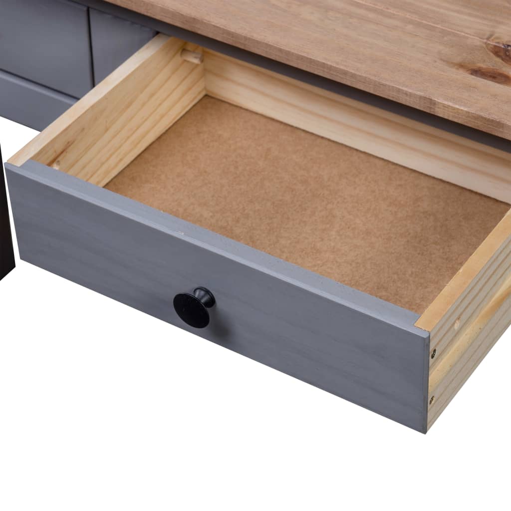 Wandtafel Panama Range 110x40x72 cm massief grenenhout grijs is nu te koop bij PeponiXL, paradijselijk wonen!