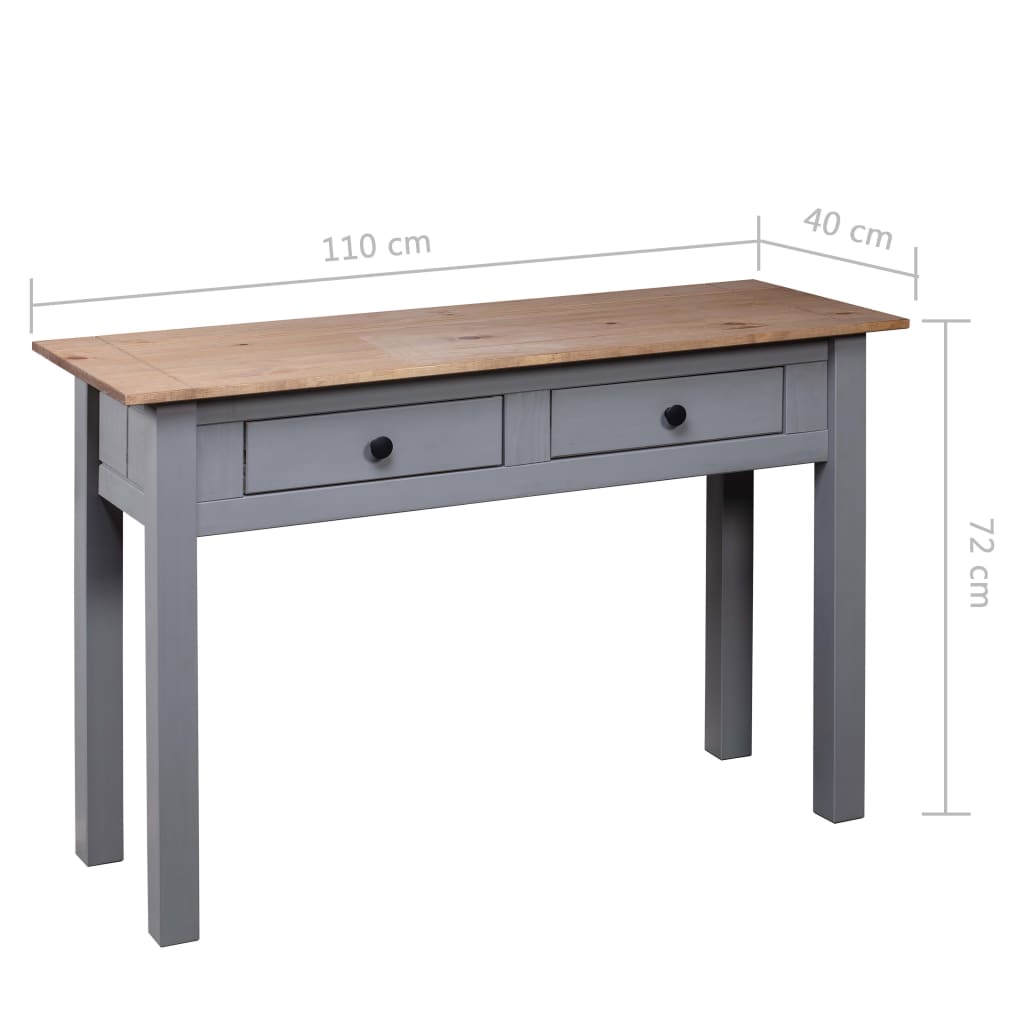 Wandtafel Panama Range 110x40x72 cm massief grenenhout grijs is nu te koop bij PeponiXL, paradijselijk wonen!