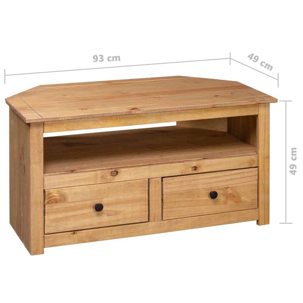 Tv-hoekkast Panama Range 93x49x49 cm massief grenenhout is nu te koop bij PeponiXL, paradijselijk wonen!