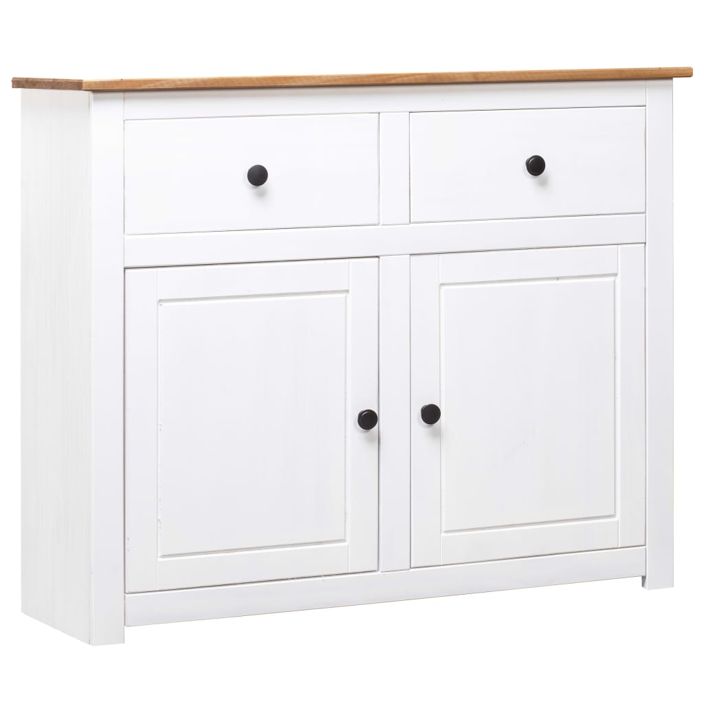 Dressoir Panama Range 93x40x80 cm massief grenenhout wit is nu te koop bij PeponiXL, paradijselijk wonen!