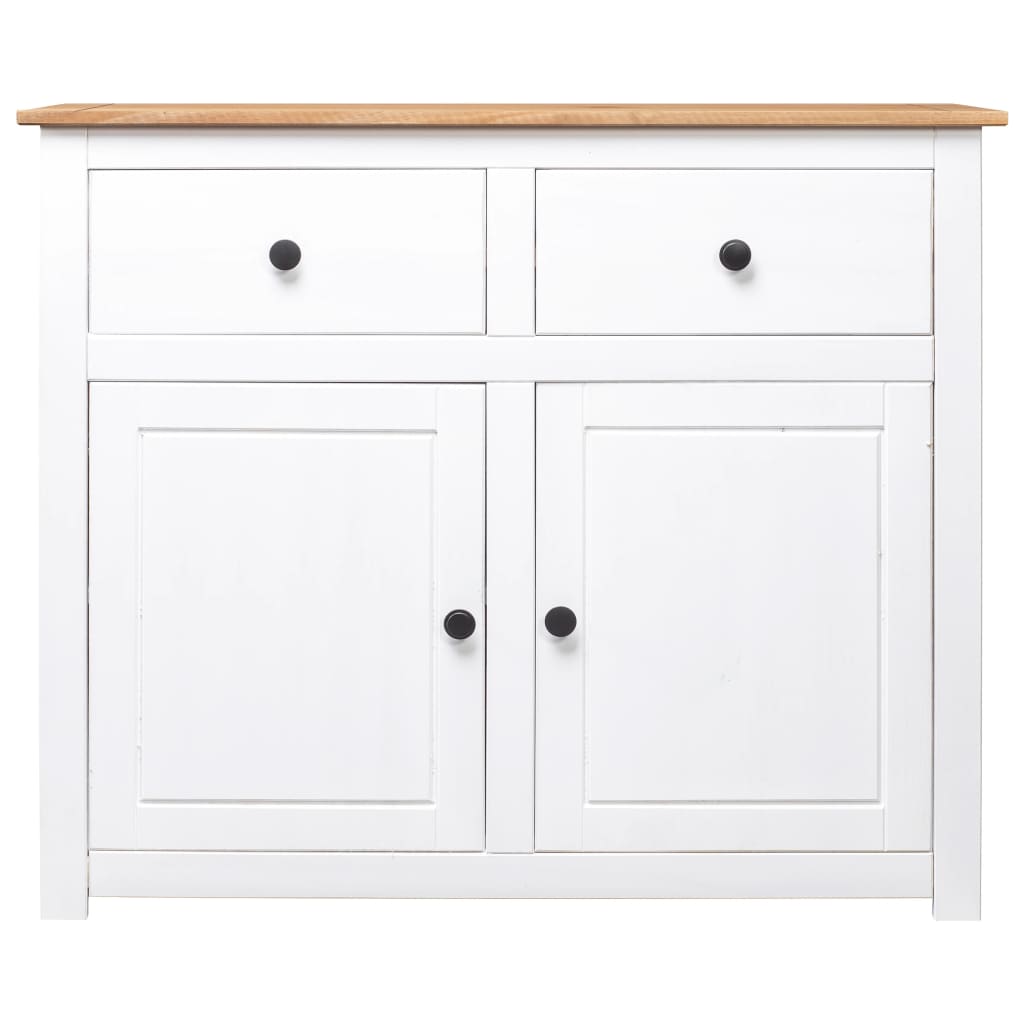 Dressoir Panama Range 93x40x80 cm massief grenenhout wit is nu te koop bij PeponiXL, paradijselijk wonen!