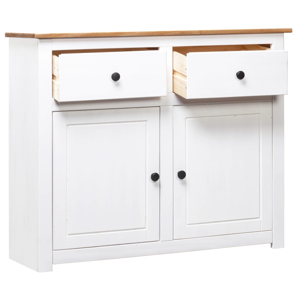 Dressoir Panama Range 93x40x80 cm massief grenenhout wit is nu te koop bij PeponiXL, paradijselijk wonen!