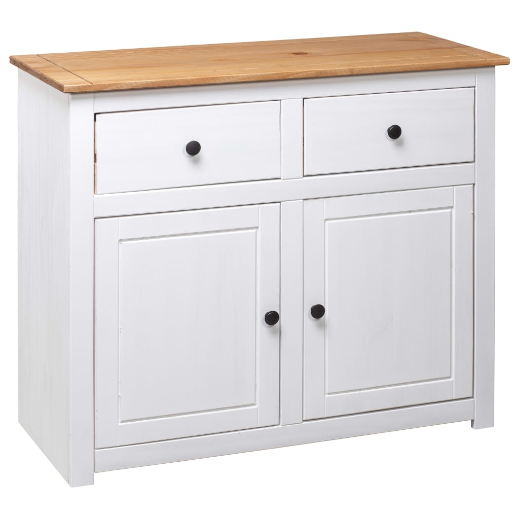 Dressoir Panama Range 93x40x80 cm massief grenenhout wit is nu te koop bij PeponiXL, paradijselijk wonen!