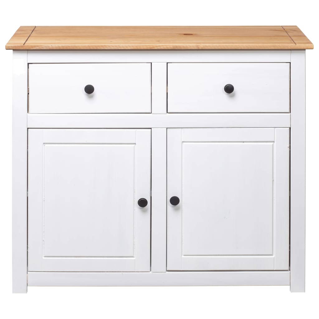 Dressoir Panama Range 93x40x80 cm massief grenenhout wit is nu te koop bij PeponiXL, paradijselijk wonen!
