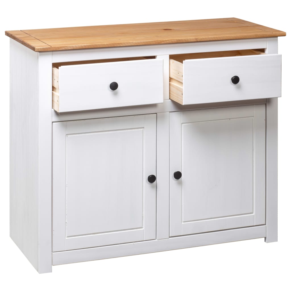 Dressoir Panama Range 93x40x80 cm massief grenenhout wit is nu te koop bij PeponiXL, paradijselijk wonen!