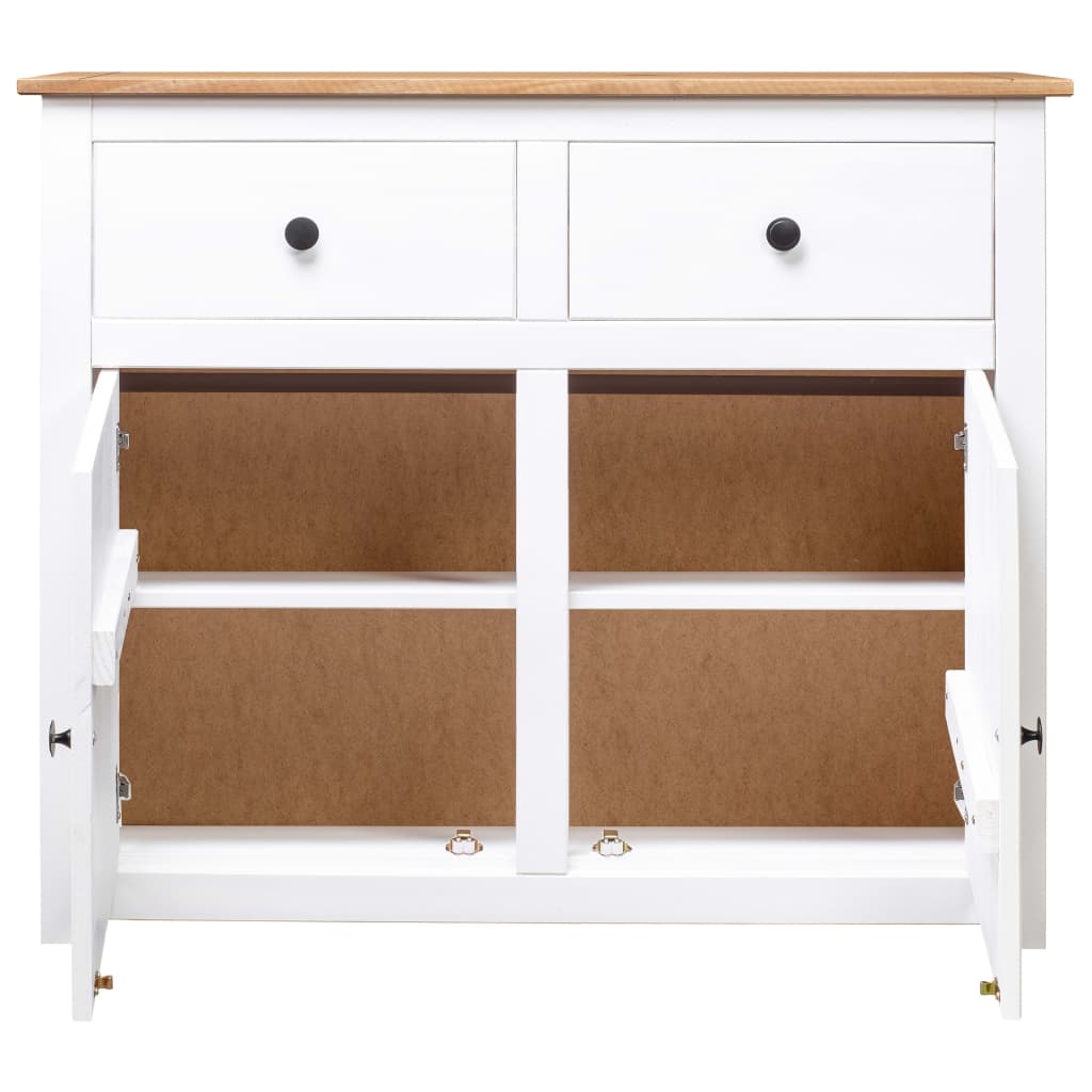 Dressoir Panama Range 93x40x80 cm massief grenenhout wit is nu te koop bij PeponiXL, paradijselijk wonen!
