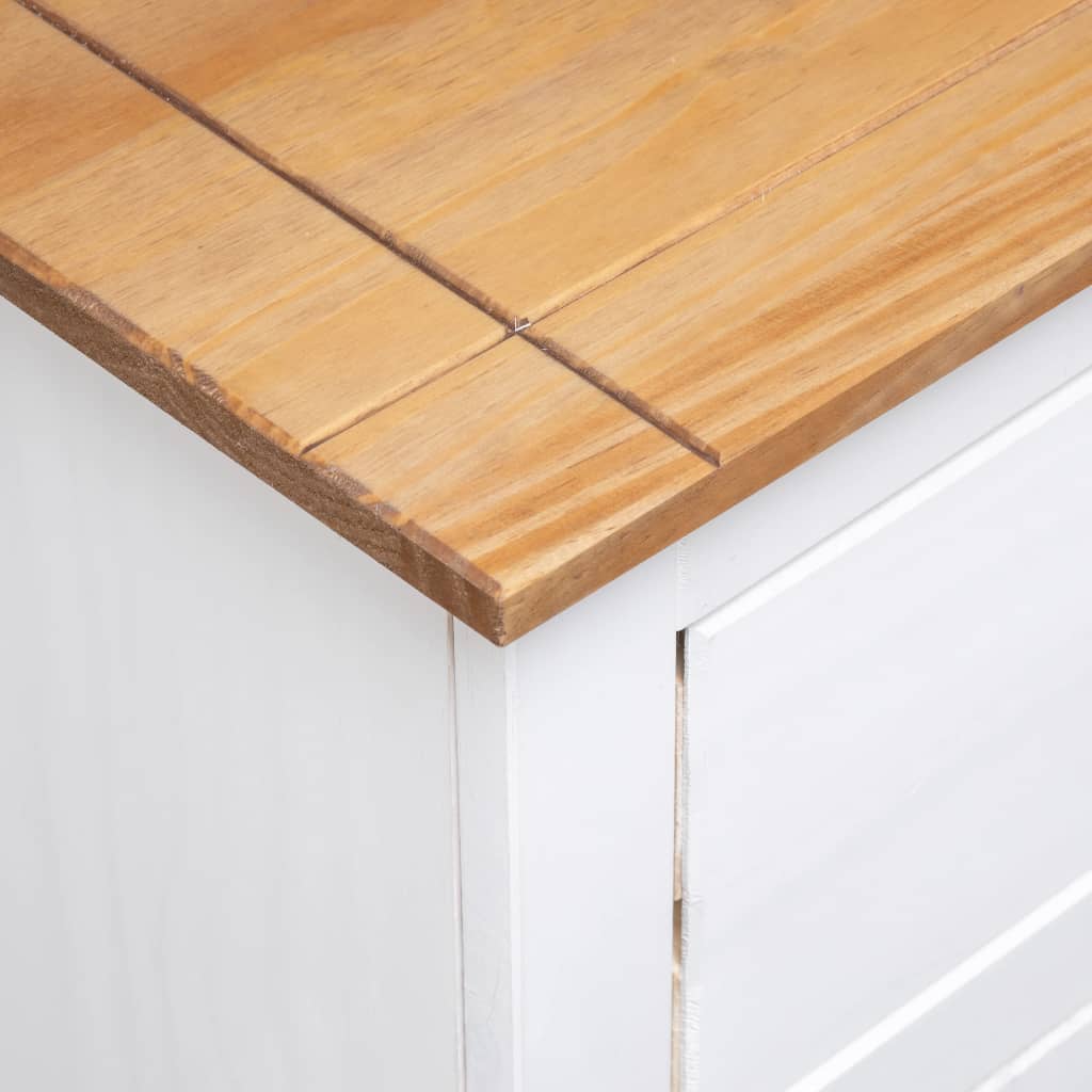 Dressoir Panama Range 93x40x80 cm massief grenenhout wit is nu te koop bij PeponiXL, paradijselijk wonen!