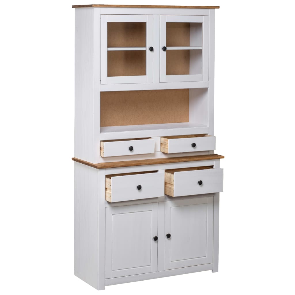 Hoge kast Panama Range 93x40,5x180 cm massief grenenhout wit is nu te koop bij PeponiXL, paradijselijk wonen!