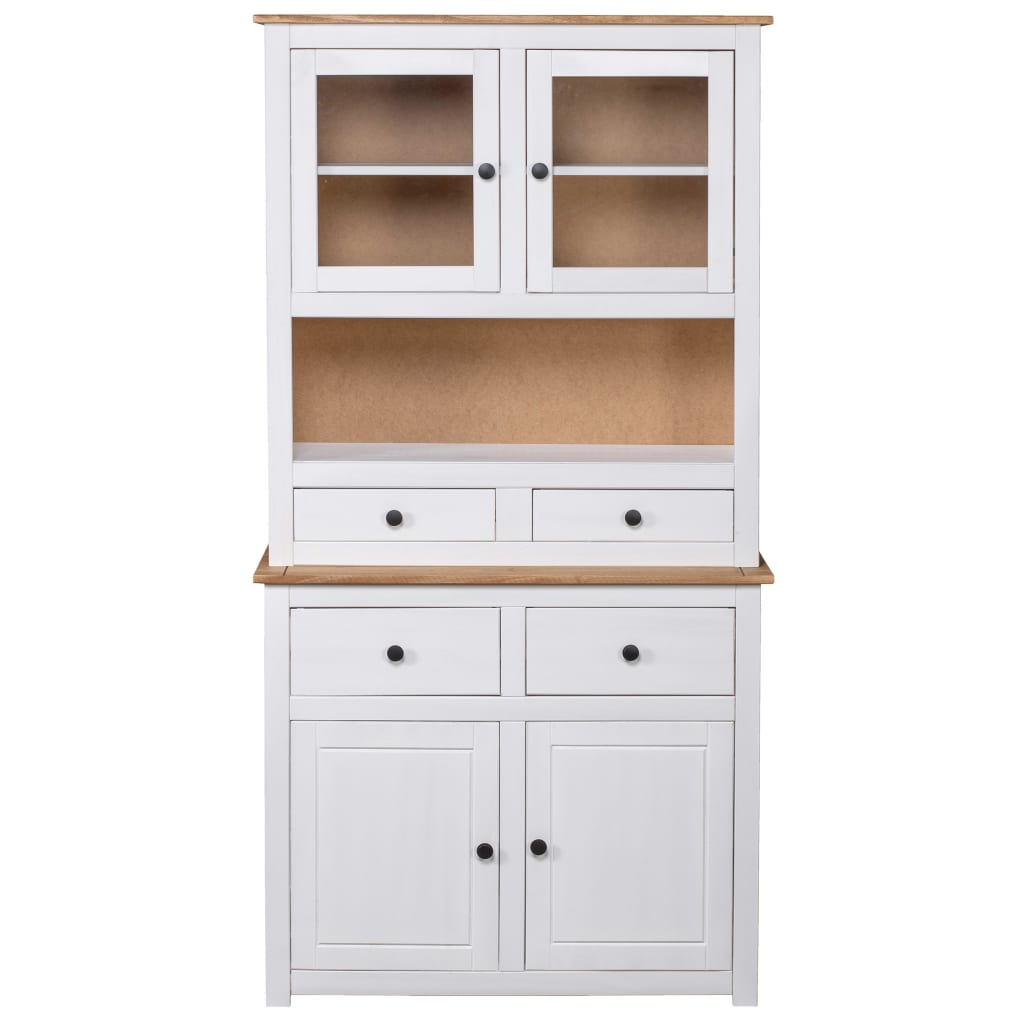 Hoge kast Panama Range 93x40,5x180 cm massief grenenhout wit is nu te koop bij PeponiXL, paradijselijk wonen!