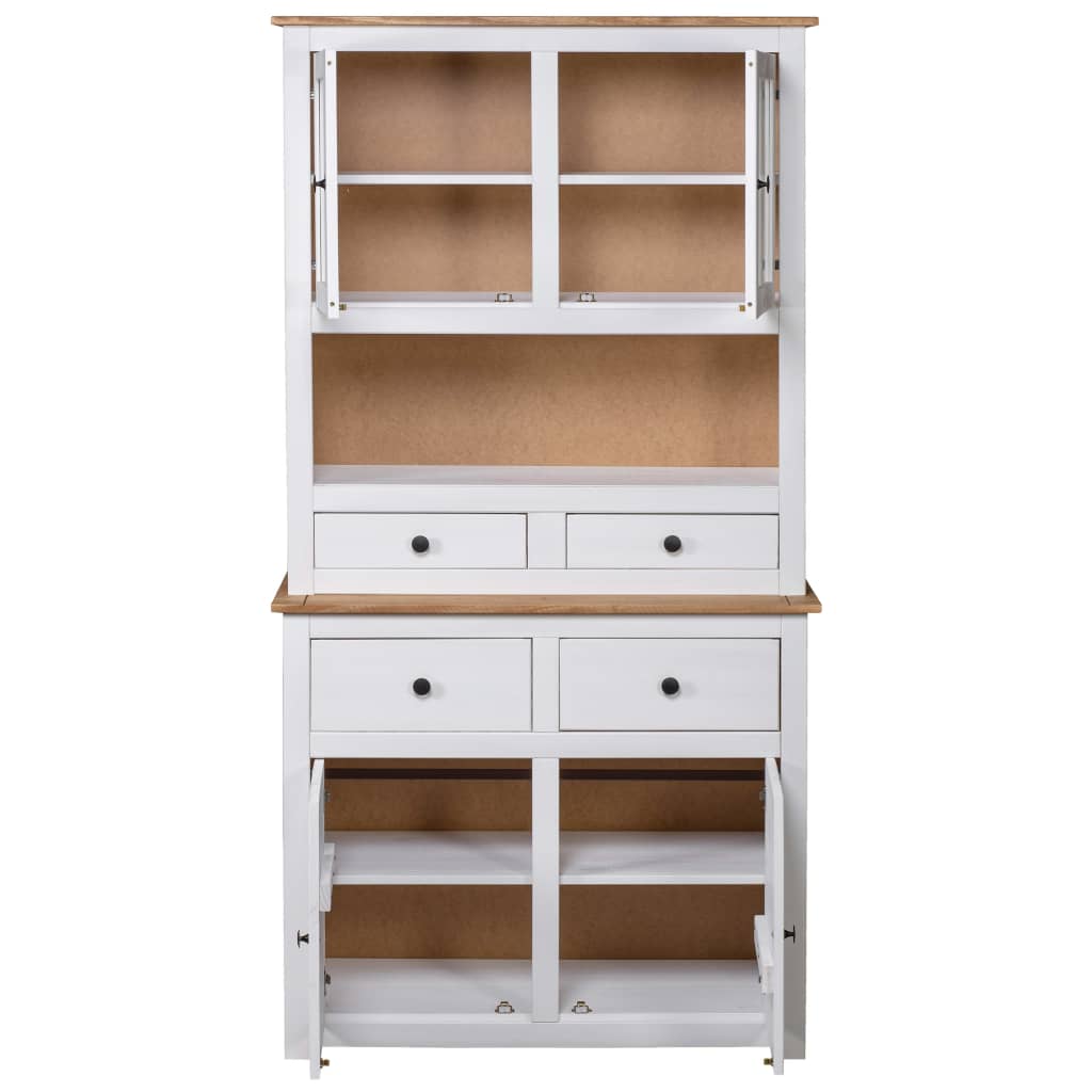 Hoge kast Panama Range 93x40,5x180 cm massief grenenhout wit is nu te koop bij PeponiXL, paradijselijk wonen!