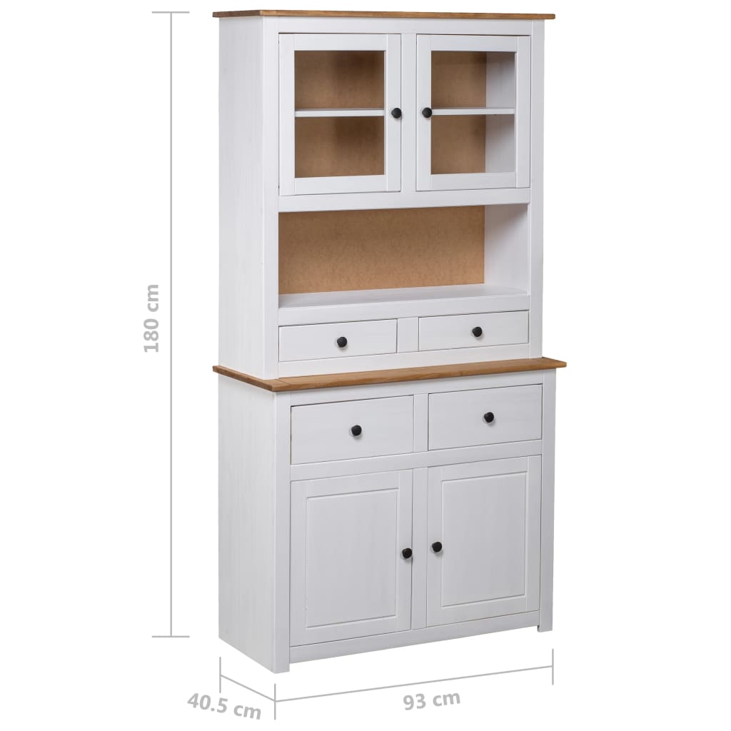 Hoge kast Panama Range 93x40,5x180 cm massief grenenhout wit is nu te koop bij PeponiXL, paradijselijk wonen!