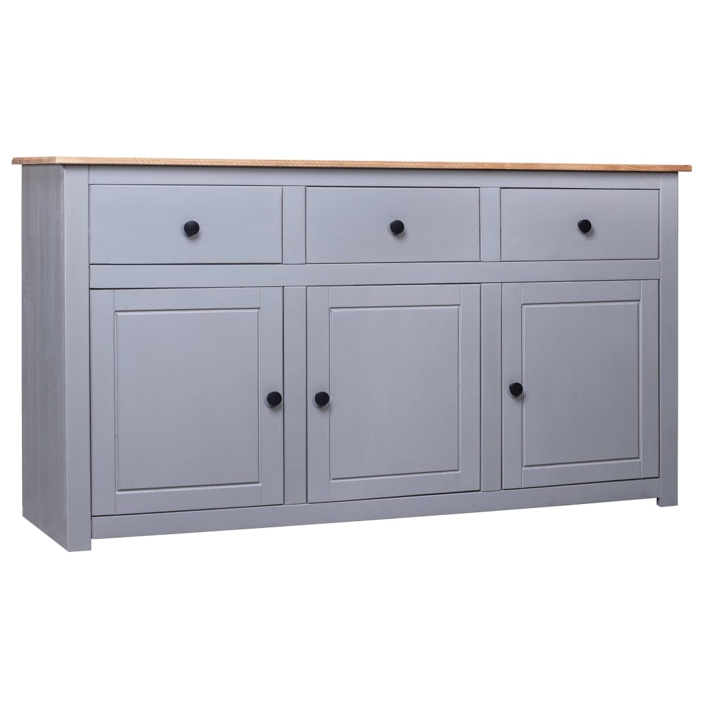 Dressoir Panama Range 135x40x80 cm massief grenenhout grijs is nu te koop bij PeponiXL, paradijselijk wonen!