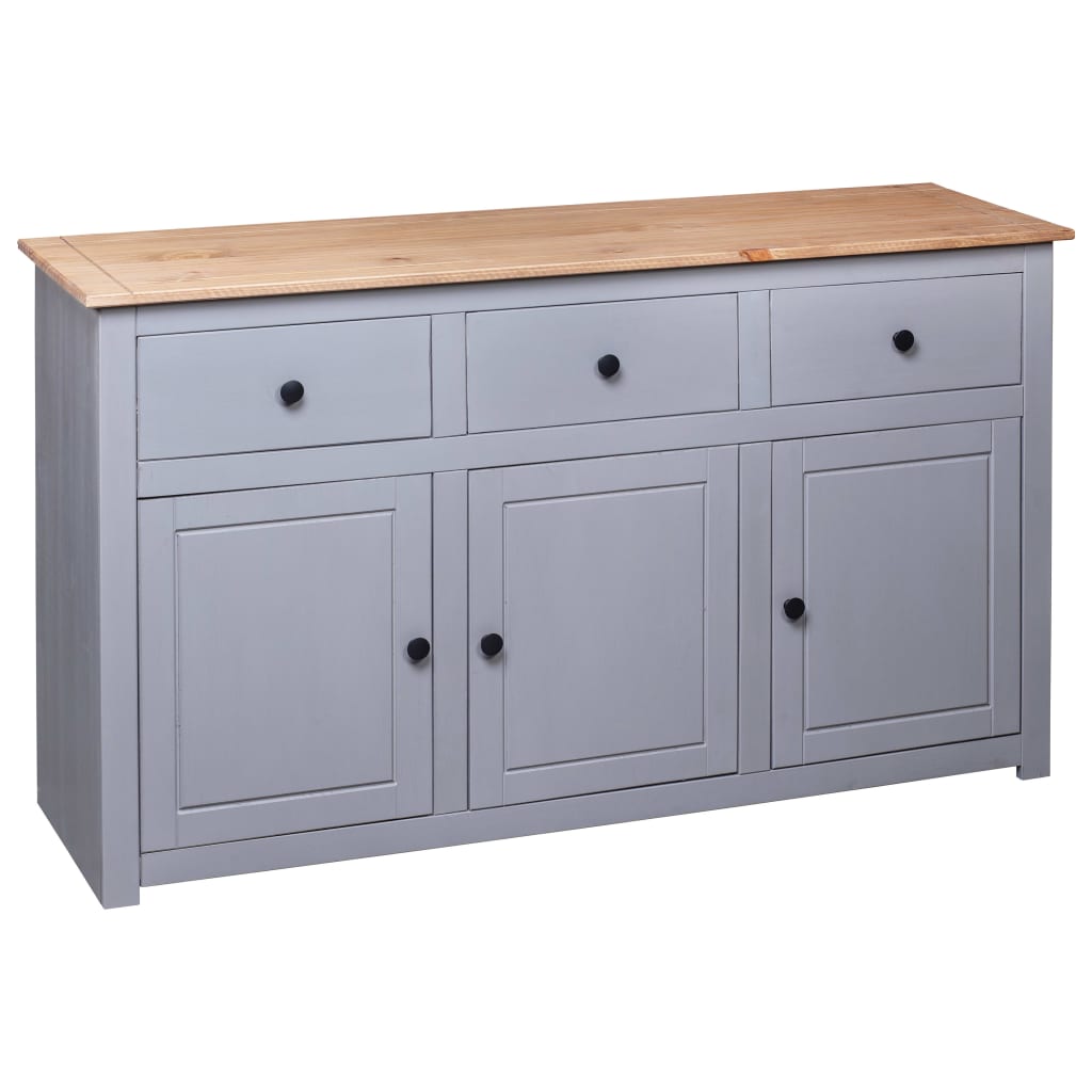 Dressoir Panama Range 135x40x80 cm massief grenenhout grijs is nu te koop bij PeponiXL, paradijselijk wonen!