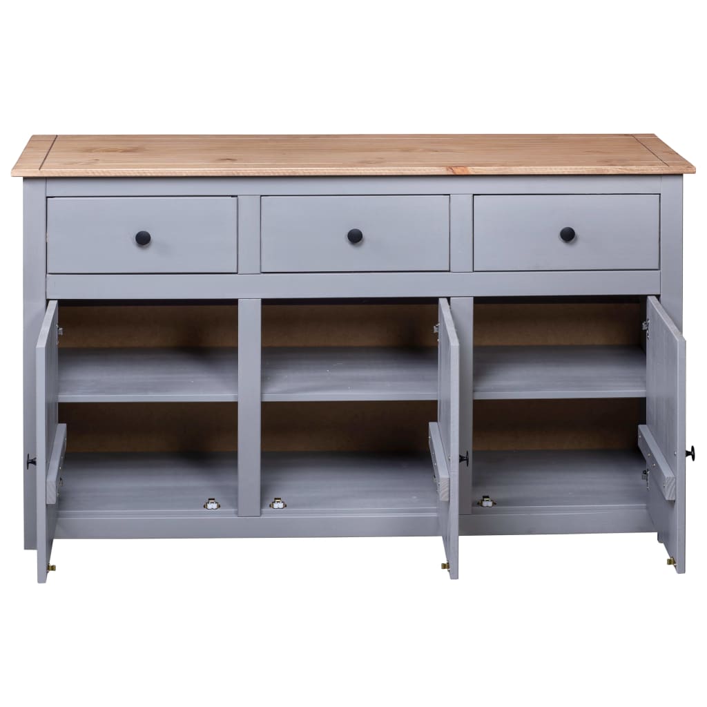 Dressoir Panama Range 135x40x80 cm massief grenenhout grijs is nu te koop bij PeponiXL, paradijselijk wonen!