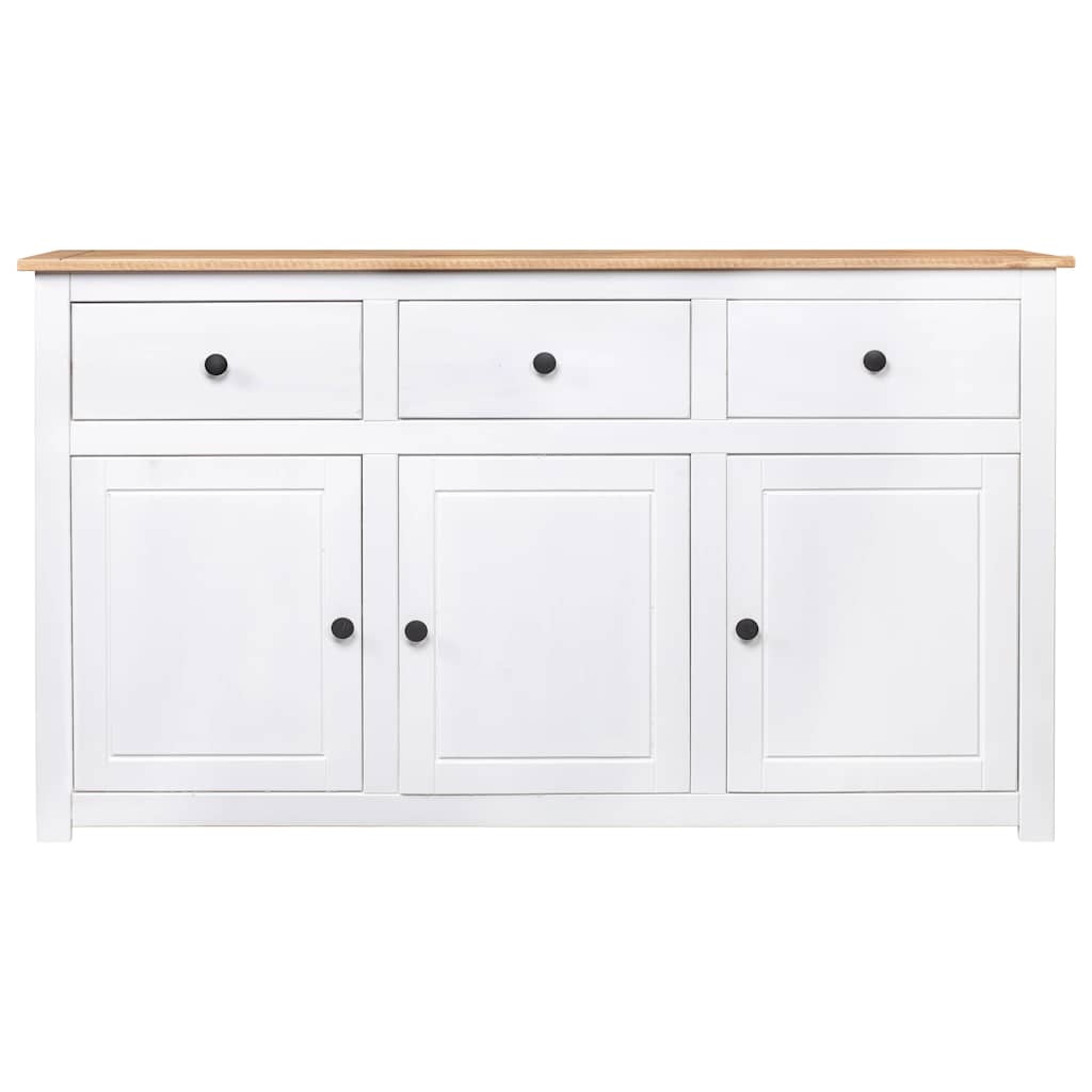 Dressoir Panama Range 135x40x80 cm massief grenenhout wit is nu te koop bij PeponiXL, paradijselijk wonen!