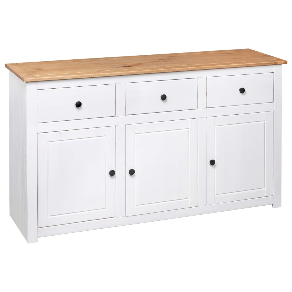 Dressoir Panama Range 135x40x80 cm massief grenenhout wit is nu te koop bij PeponiXL, paradijselijk wonen!