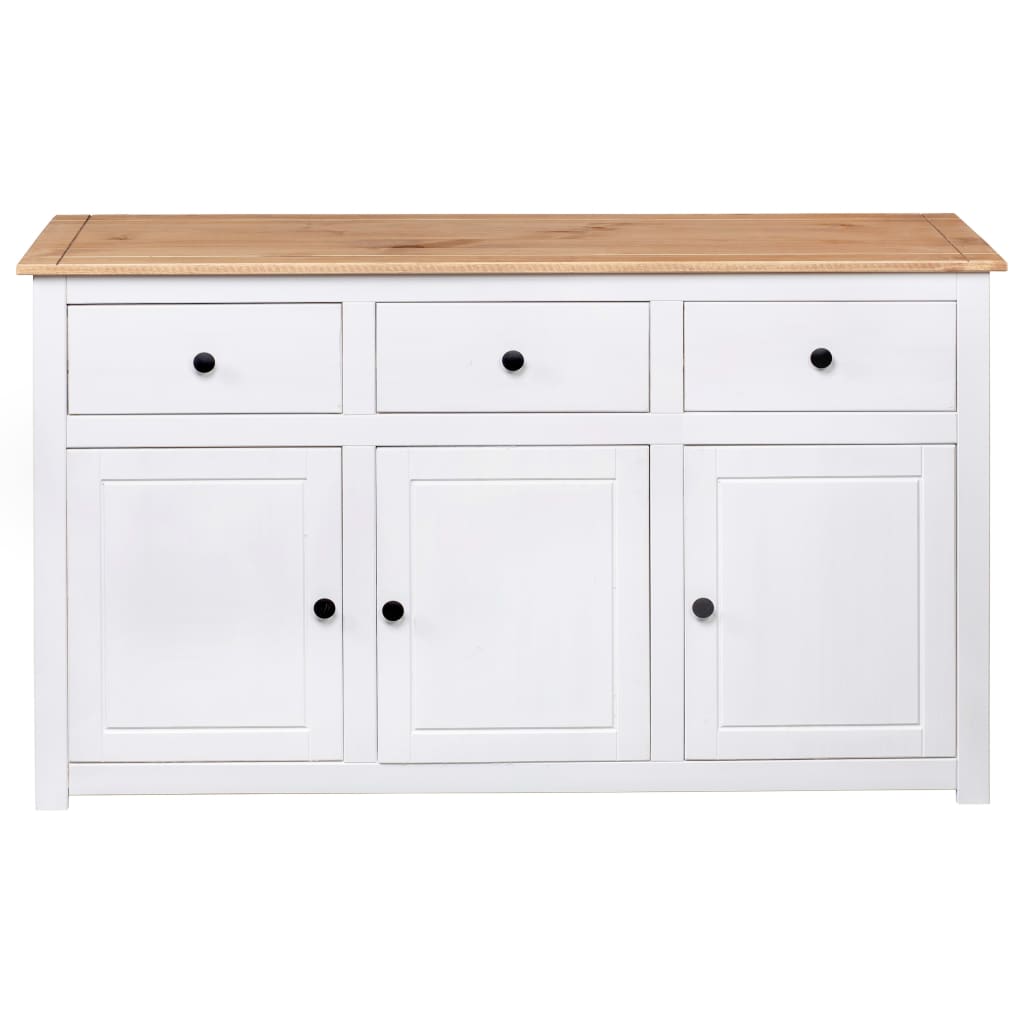 Dressoir Panama Range 135x40x80 cm massief grenenhout wit is nu te koop bij PeponiXL, paradijselijk wonen!