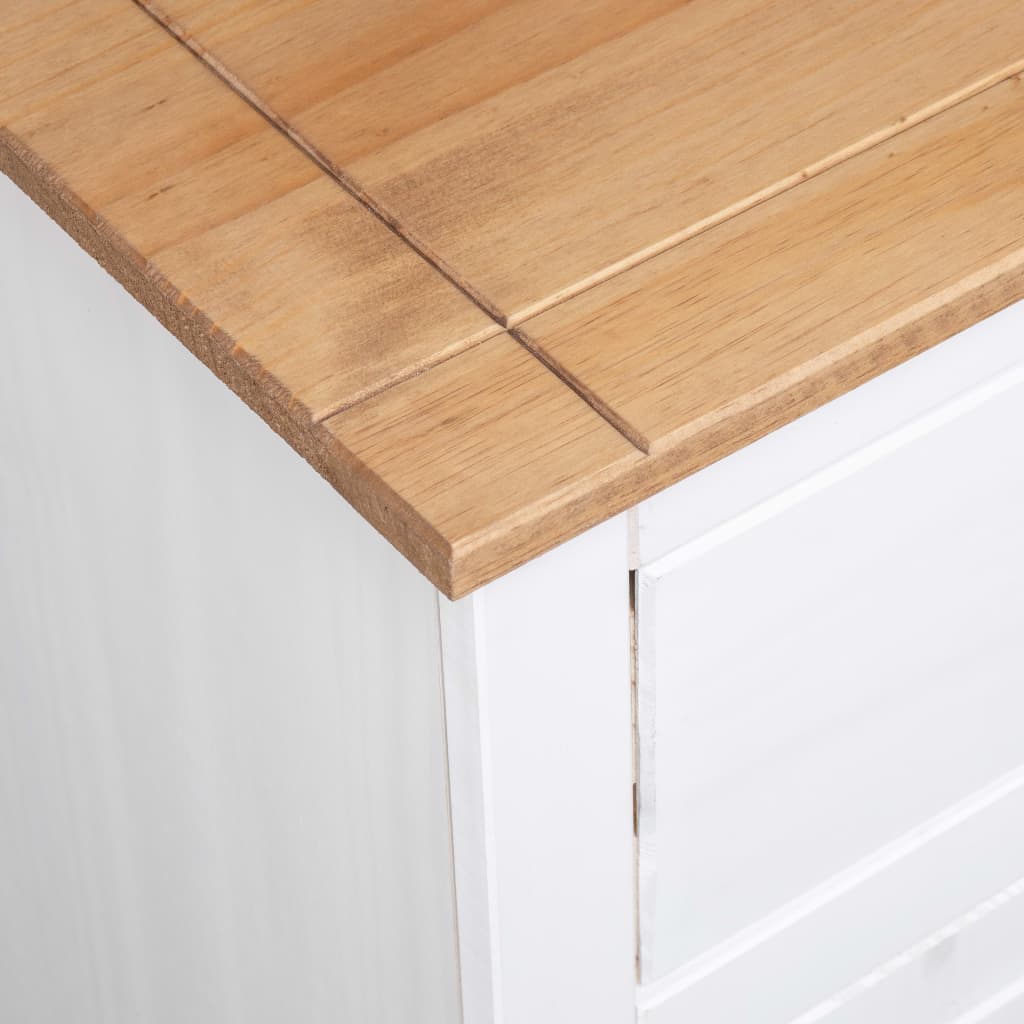 Dressoir Panama Range 135x40x80 cm massief grenenhout wit is nu te koop bij PeponiXL, paradijselijk wonen!