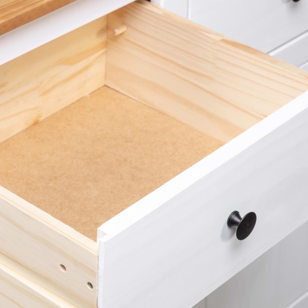 Dressoir Panama Range 135x40x80 cm massief grenenhout wit is nu te koop bij PeponiXL, paradijselijk wonen!
