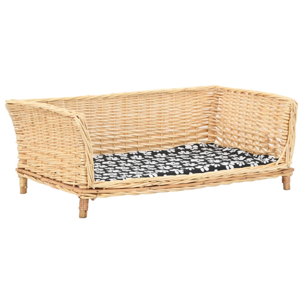Hondenmand met kussen 90x54x35 cm natuurlijk wilgen is nu te koop bij PeponiXL, paradijselijk wonen!