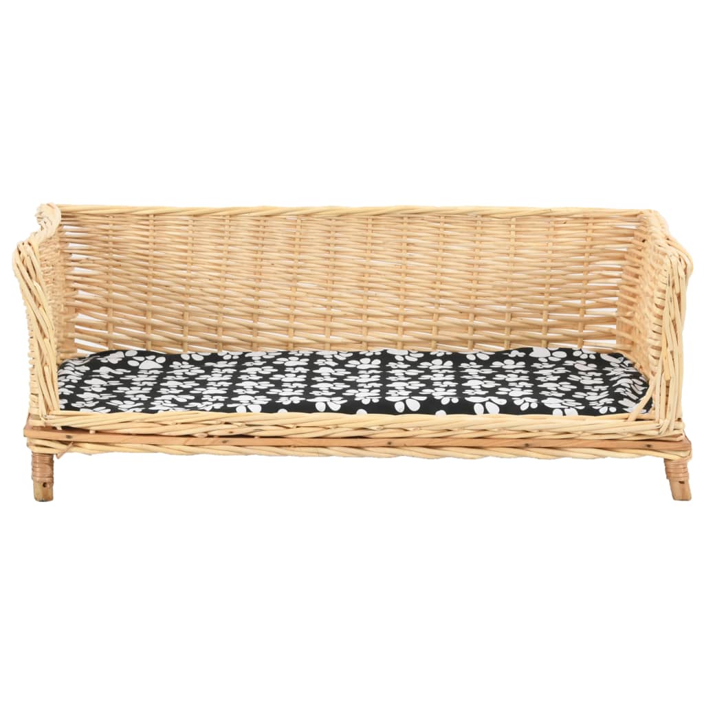 Hondenmand met kussen 90x54x35 cm natuurlijk wilgen is nu te koop bij PeponiXL, paradijselijk wonen!