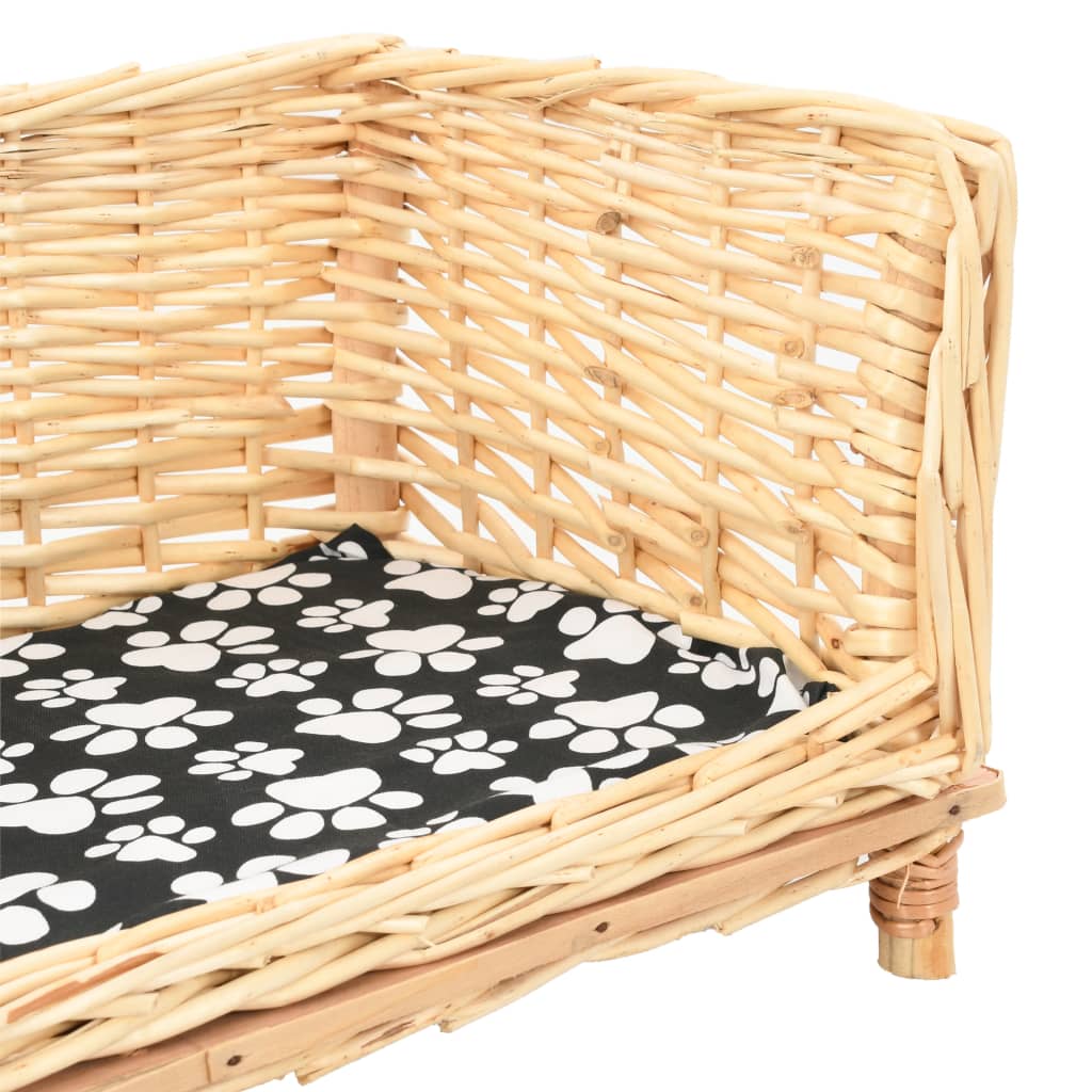Hondenmand met kussen 90x54x35 cm natuurlijk wilgen is nu te koop bij PeponiXL, paradijselijk wonen!