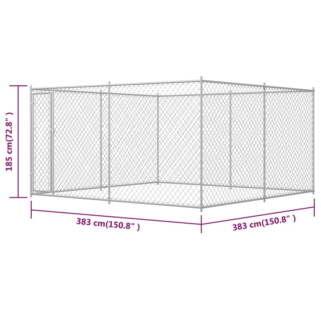 Hondenkennel voor buiten 383x383x185 cm is nu te koop bij PeponiXL, paradijselijk wonen!