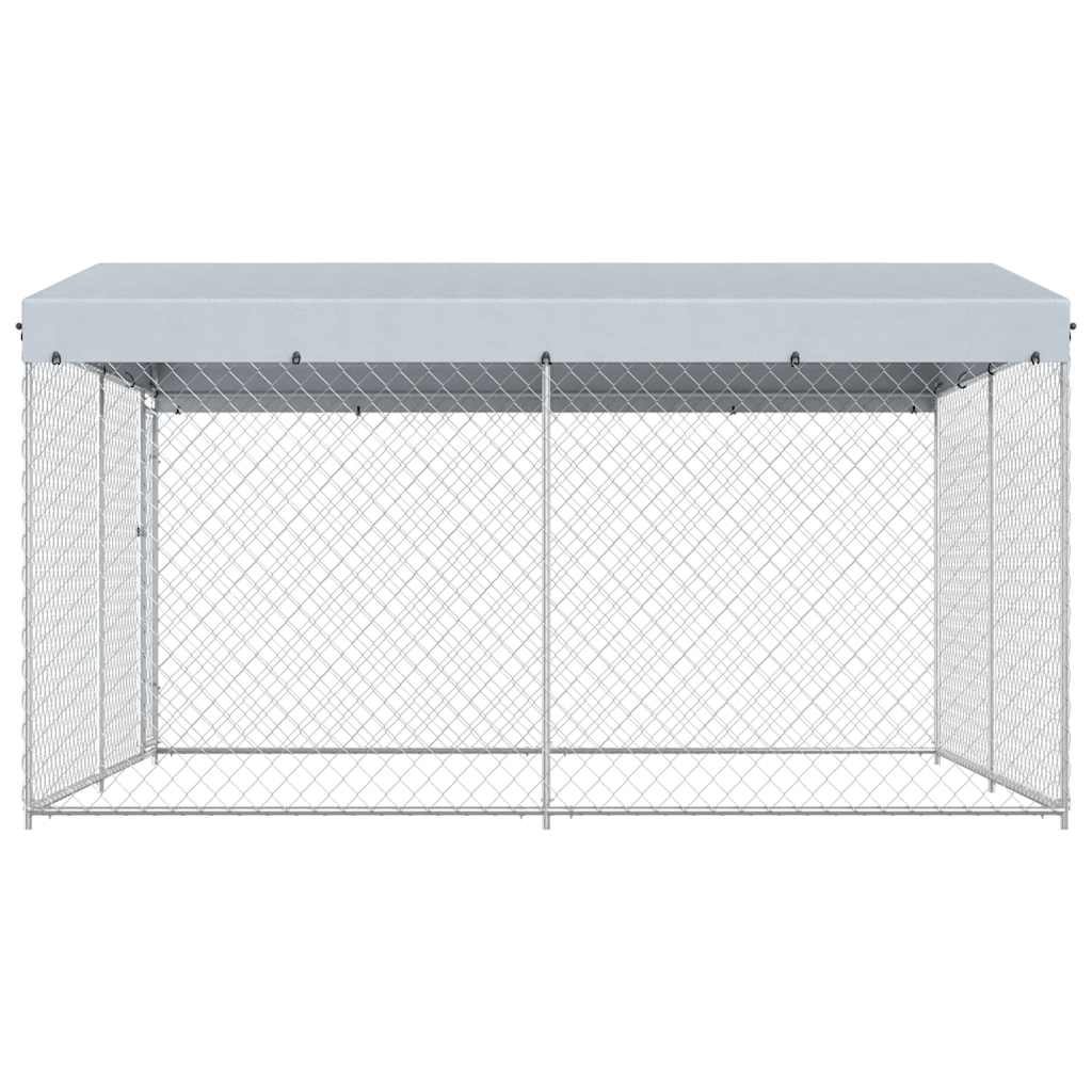 Hondenkennel voor buiten met dak 382x382x225 cm is nu te koop bij PeponiXL, paradijselijk wonen!