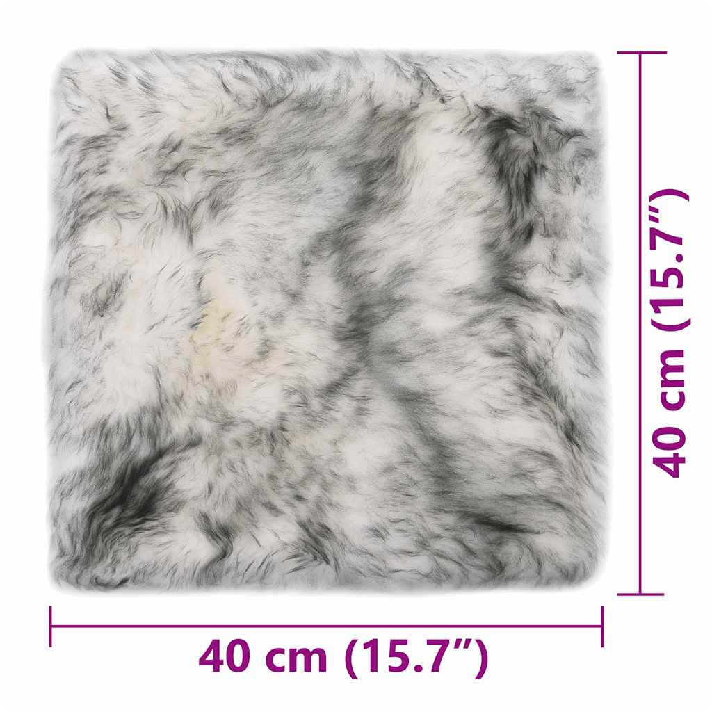 Stoelkussens 2 st 40x40 cm schapenvacht gemêleerd donkergrijs is nu te koop bij PeponiXL, paradijselijk wonen!