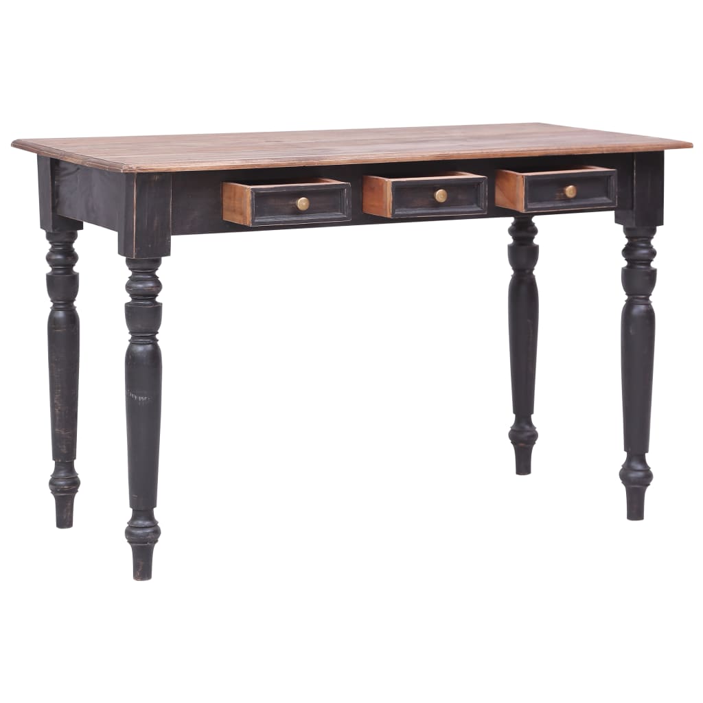 Bureau met 3 lades 117x57x75 cm massief mahoniehout is nu te koop bij PeponiXL, paradijselijk wonen!