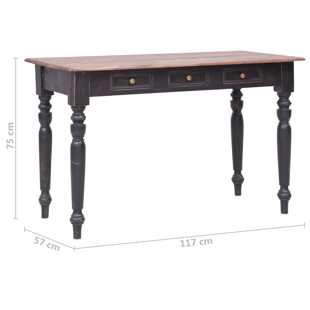Bureau met 3 lades 117x57x75 cm massief mahoniehout is nu te koop bij PeponiXL, paradijselijk wonen!