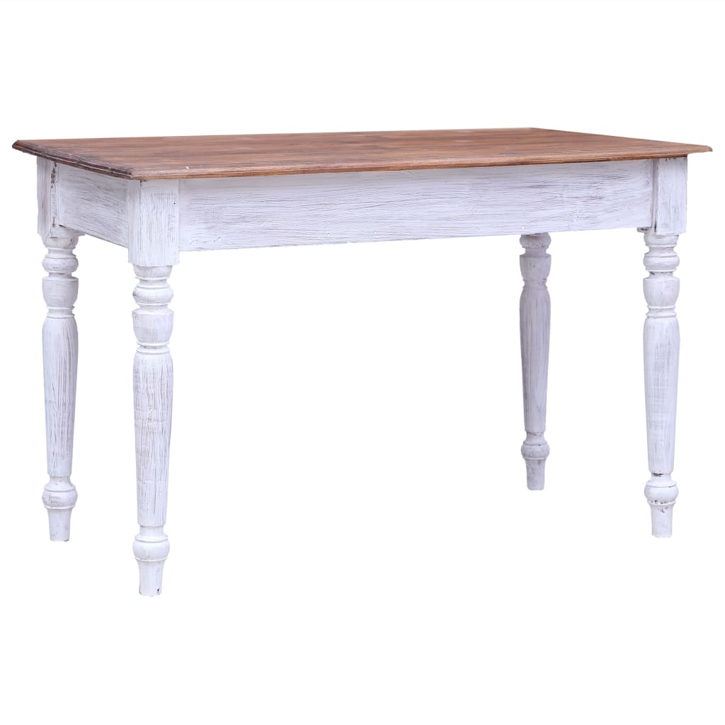 Bureau met lades 117x57x75 cm massief mahoniehout wit is nu te koop bij PeponiXL, paradijselijk wonen!