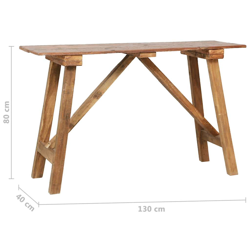 Wandtafel 130x40x80 cm gemengd gerecycled hout is nu te koop bij PeponiXL, paradijselijk wonen!