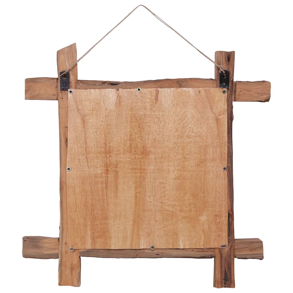 Spiegel houtblokken70x70 cm gerecycled teakhout naturel is nu te koop bij PeponiXL, paradijselijk wonen!