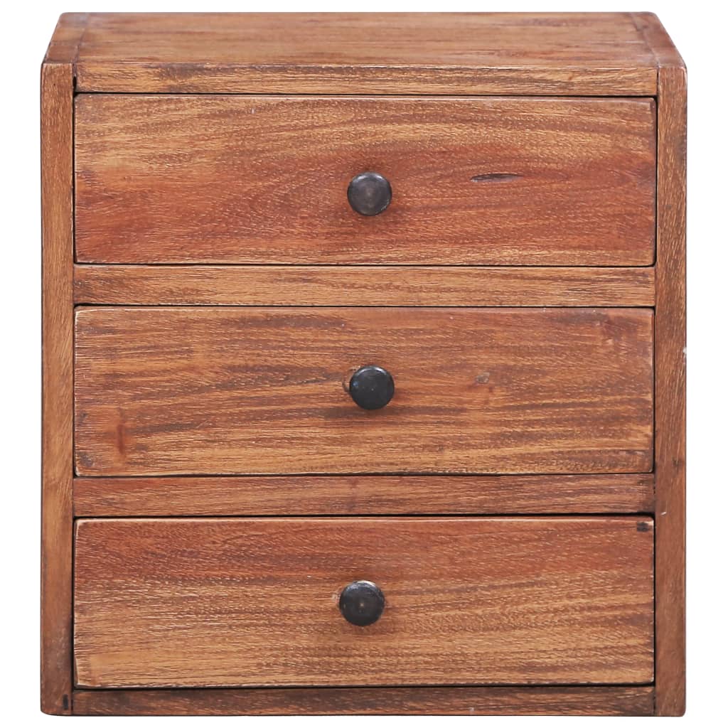 Nachtkastje met 3 lades 35x25x35 cm massief mahoniehout is nu te koop bij PeponiXL, paradijselijk wonen!