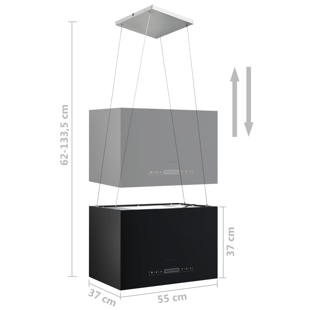 Afzuigkap hangend met aanraaksensor LCD 55 cm staal is nu te koop bij PeponiXL, paradijselijk wonen!