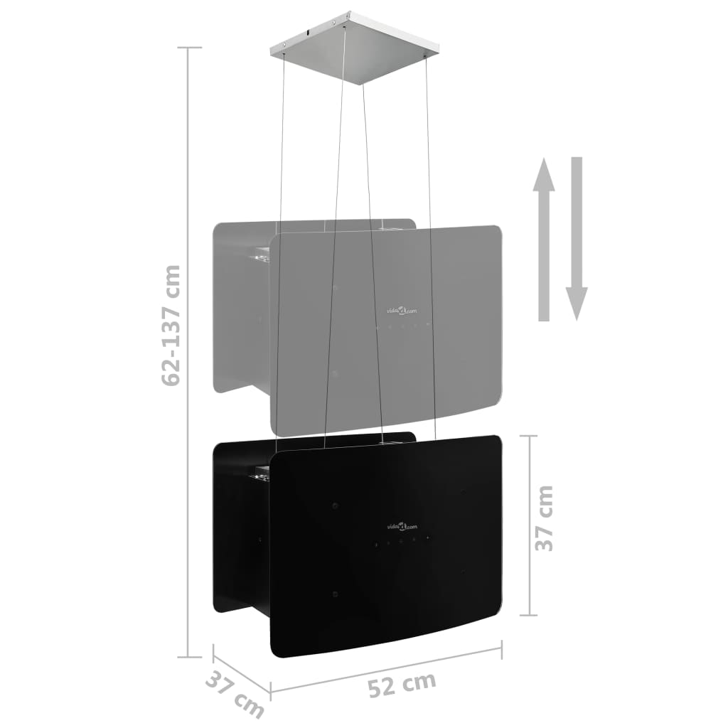 Afzuigkap hangend met aanraaksensor LCD gehard glas is nu te koop bij PeponiXL, paradijselijk wonen!