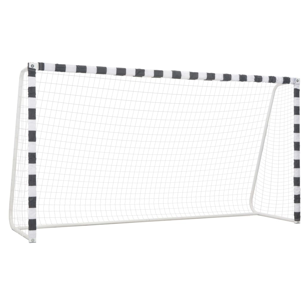 Voetbaldoel 300x160x90 cm metaal zwart en wit is nu te koop bij PeponiXL, paradijselijk wonen!