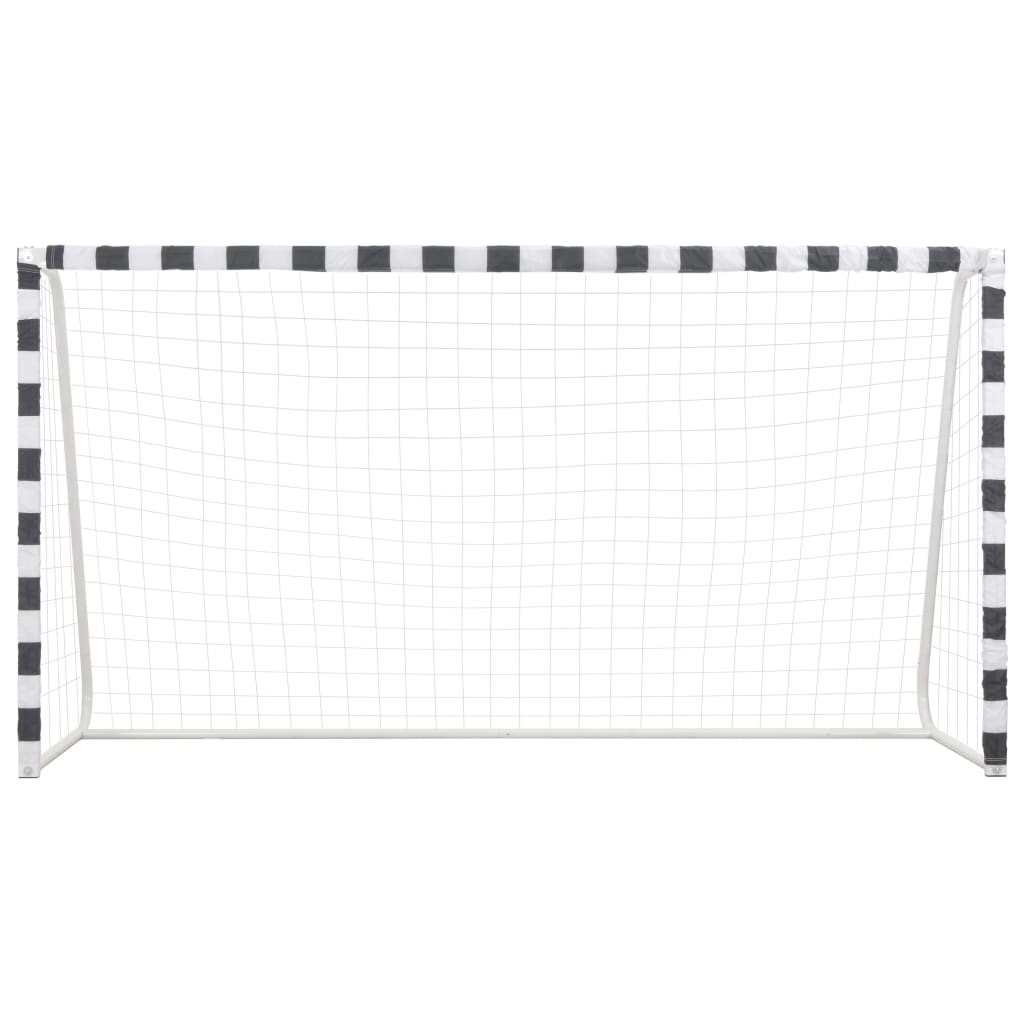 Voetbaldoel 300x160x90 cm metaal zwart en wit is nu te koop bij PeponiXL, paradijselijk wonen!