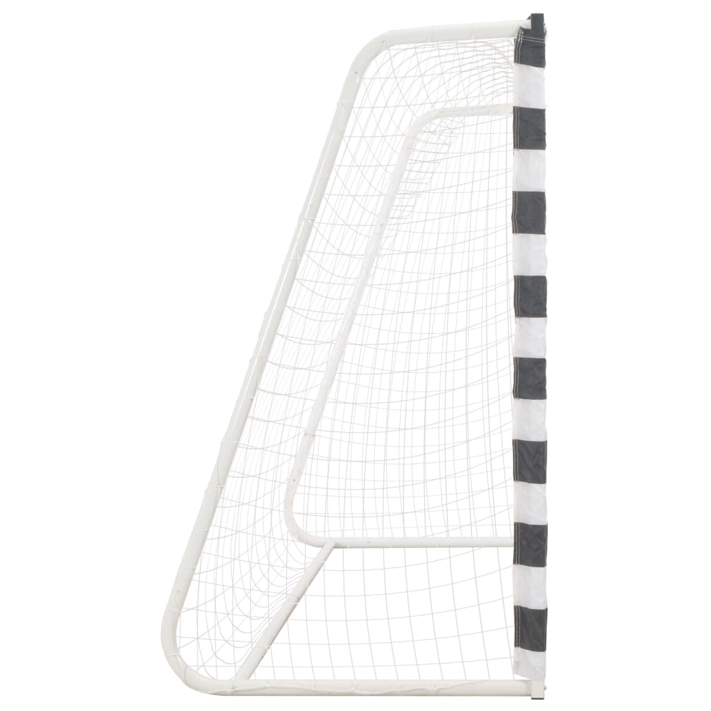Voetbaldoel 300x160x90 cm metaal zwart en wit is nu te koop bij PeponiXL, paradijselijk wonen!
