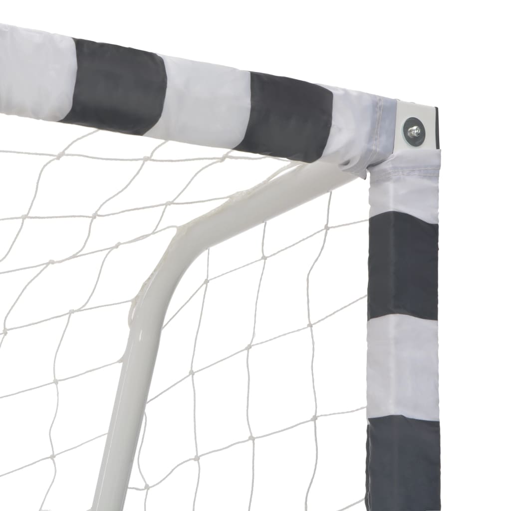 Voetbaldoel 300x160x90 cm metaal zwart en wit is nu te koop bij PeponiXL, paradijselijk wonen!