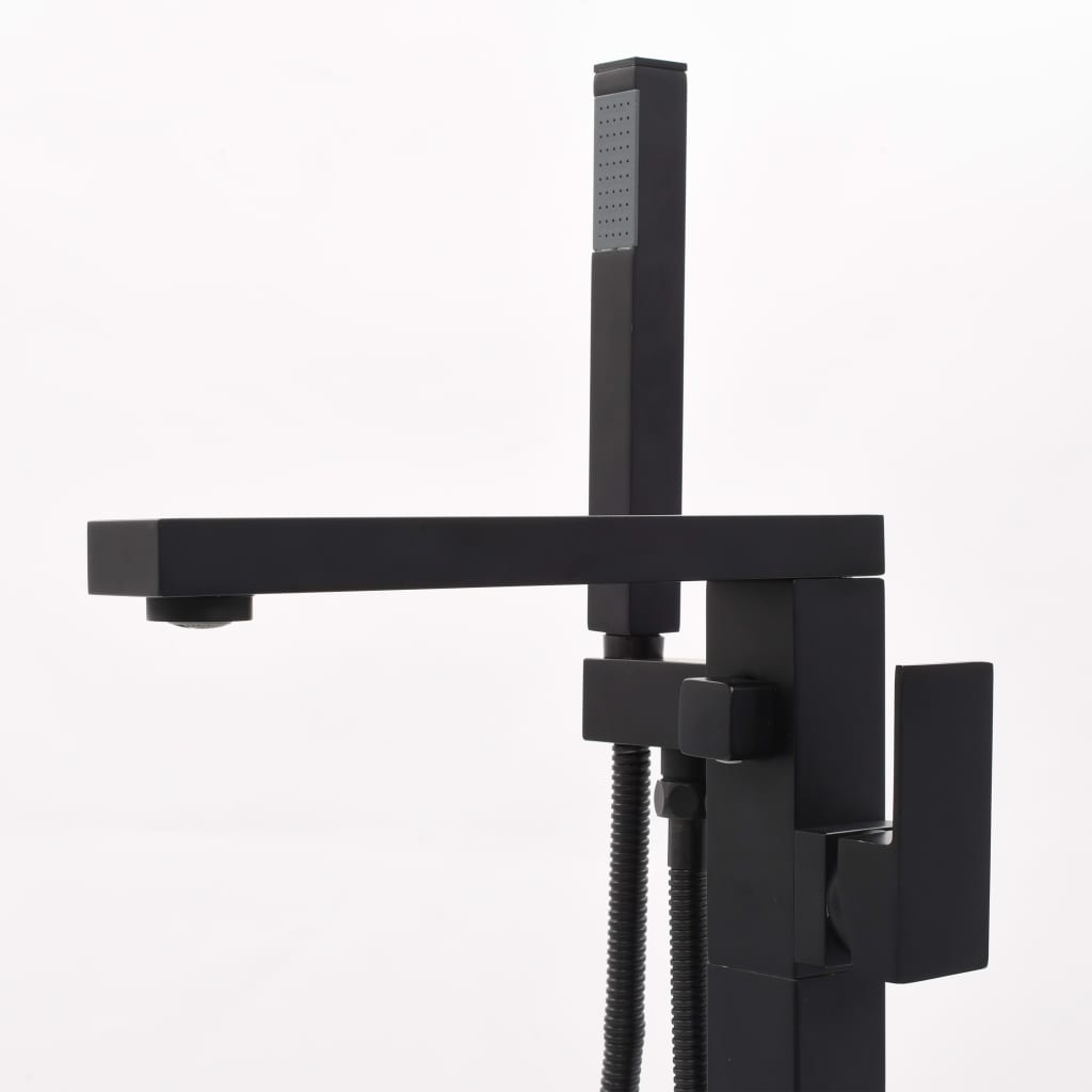 Badkuipkraan vrijstaand 90 cm roestvrij staal zwart is nu te koop bij PeponiXL, paradijselijk wonen!