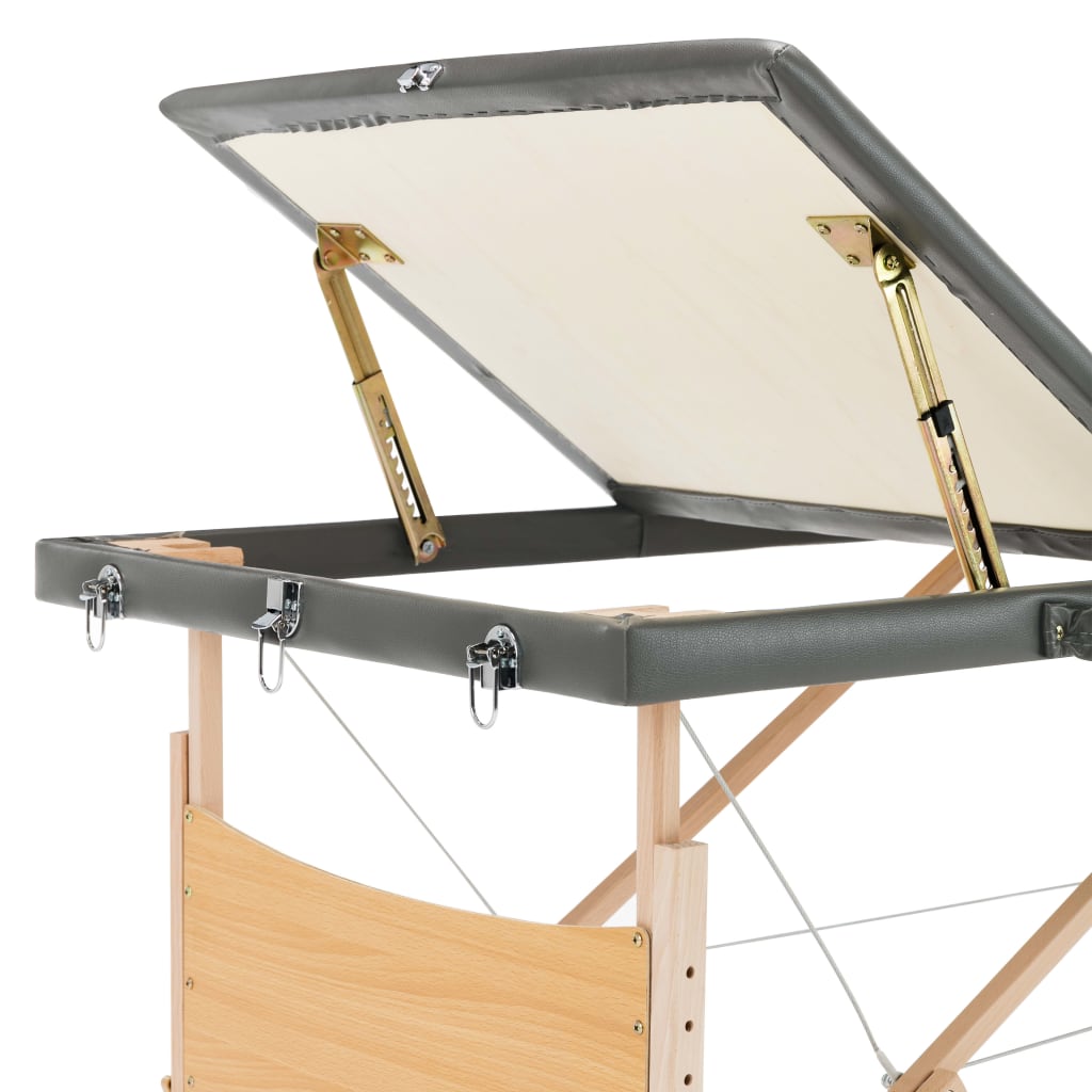 Massagetafel met 3 zones 186x68 cm houten frame antraciet is nu te koop bij PeponiXL, paradijselijk wonen!