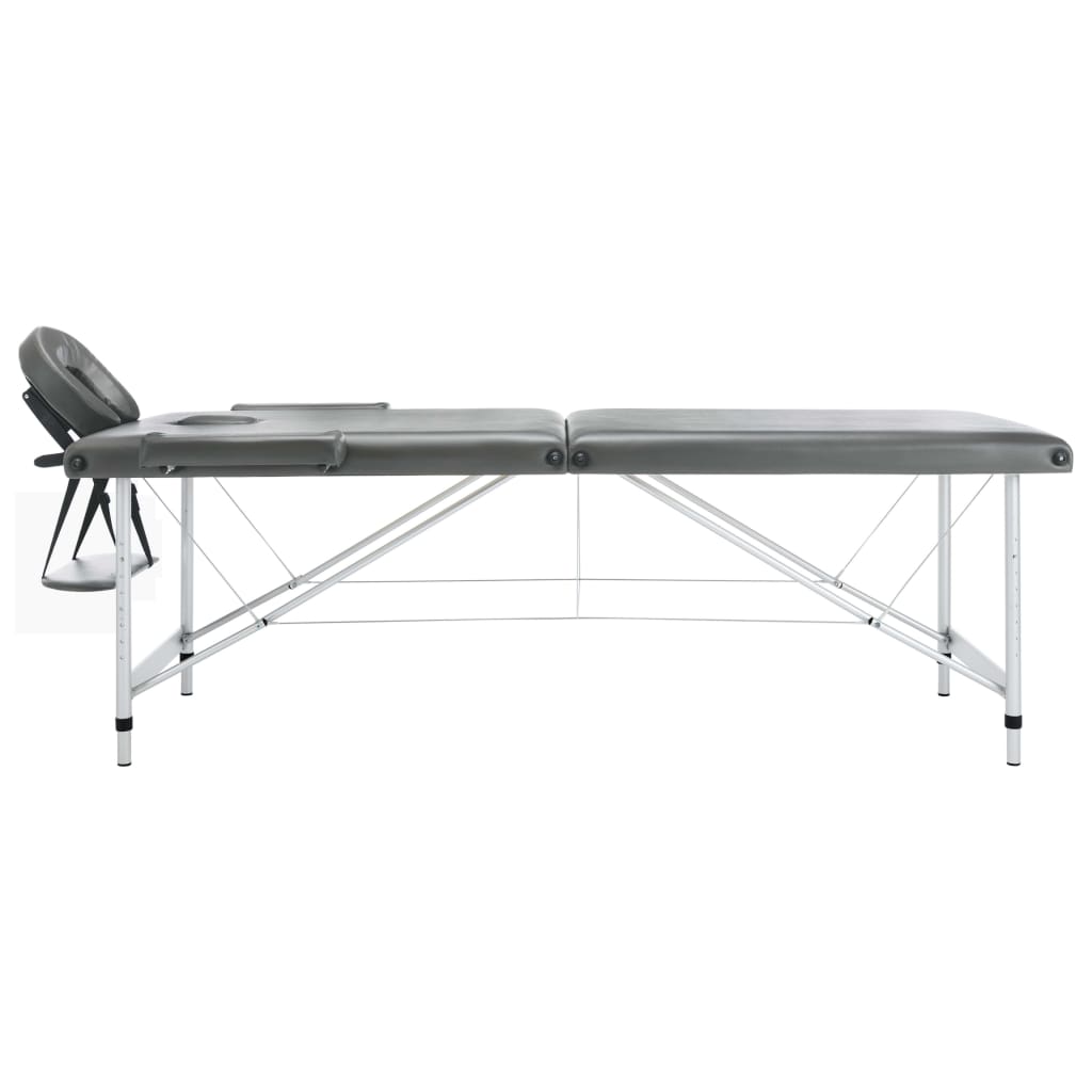 Massagetafel met 2 zones 186x68 cm aluminium frame antraciet is nu te koop bij PeponiXL, paradijselijk wonen!