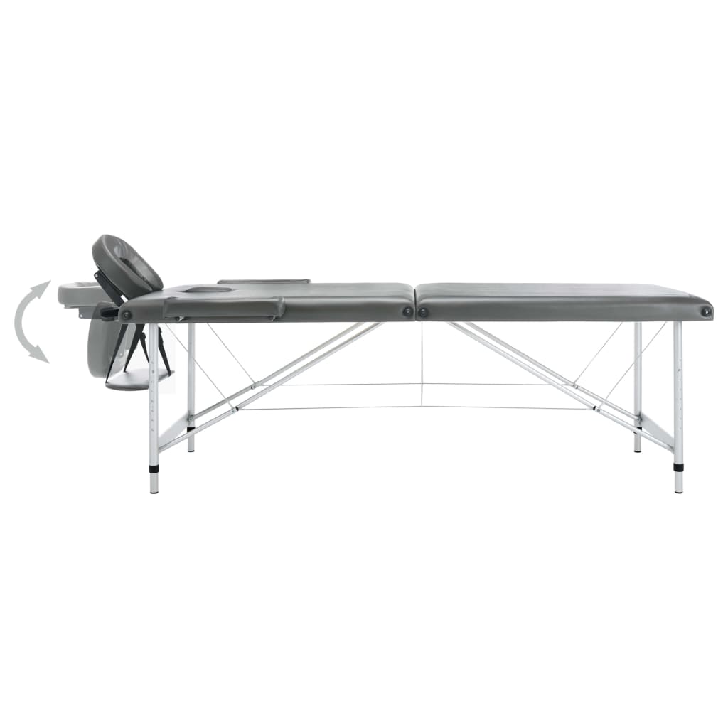 Massagetafel met 2 zones 186x68 cm aluminium frame antraciet is nu te koop bij PeponiXL, paradijselijk wonen!